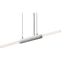 DESIGN BY US Limbo pendant light, marble, white, 2-bulb, height adjustable