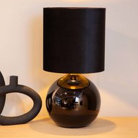 Lucide Lampe à poser Esterad, noir, Ø 24 cm, hauteur 47 cm, verre