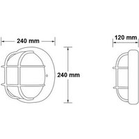 G & L Handels GmbH Applique d'extérieur 400180, anthracite, Ø 24 cm, aluminium/verre, IP54