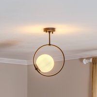Opviq Ceiling lamp Dolunay 3901 black, glass shade, ring