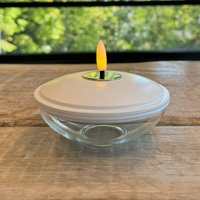 Sirius Lia LED decorative light, white, rechargeable battery, glass, plastic