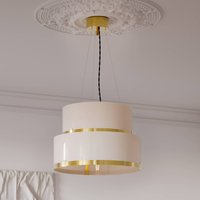 By Rydéns By Rydens pendellampa Marcel, mässing/vit, Ø 50 cm