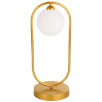 Viokef Bordslampa Fancy med glasskärm, guld