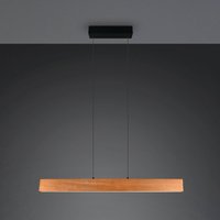 Trio Lighting Suspension LED Edgewood, longueur 115 cm, couleur bois, bois CCT