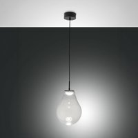 Fabas Luce Noa LED pendant light, clear, glass, Ø 25 cm, CCT, dimmable