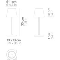 Zafferano Poldina mini rechargeable lamp, copper interior