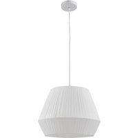 Lindby Hängeleuchte Vitore, Ø 40 cm, Textil, weiß