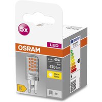 OSRAM Base PIN LED bi-pin bulb G9 4.2W 470lm 5-pack
