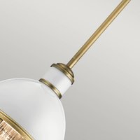 Quintiesse Tollis pendant light, brass/white, 1-bulb, Ø 20.4cm