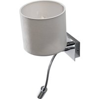 Argon Vägglampa Bilo, vit/krom, textil, 2 lampor, läslampa