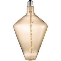 Lucande LED-lampa, E27, Ø15 cm, 4 W, 2700 K, bärnstensfärgad