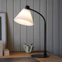 Markslöjd Mira table lamp, black/white, iron/fabric, height 59 cm