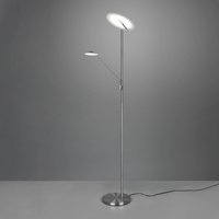 Trio Lighting Brantford LED floor lamp, reading lamp in matt nickel