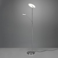 Trio Lighting LED-golvlampa Brantford, läslampa nickel matt