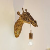 Lindby vägglampa Nirvathia, 35 cm, giraff, mässingsfärgad