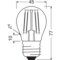 OSRAM LED-filamentlampa droppe E27 1,2W glödtråd 4000K 255lm