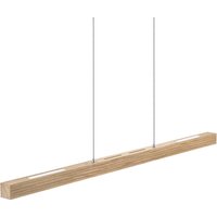 HerzBlut LED-hänglampa Hermann, naturlig ek, upp/ner