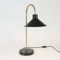 Holländer Lampe à poser Oktavia, noir/doré, hauteur 58 cm, marbre