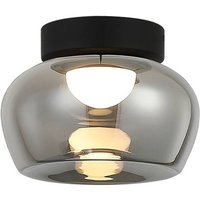 Viokef Nadia LED ceiling light, Ø 38 cm, smoky grey, glass