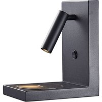 Mantra Iluminación Zanzibar LED-vägglampa med läslampa, svart