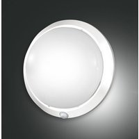 Fabas Luce Applique d'extérieur Armilla, blanc, détecteur de mouvement, Ø 30 cm