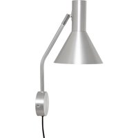 FRANDSEN Vägglampa Lyss, aluminiumfärgad, stickkontakt, 42 cm, E27