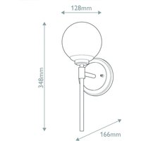 KICHLER Vägglampa Benno 1 svart-brons, vit, stål, glas IP44 G9