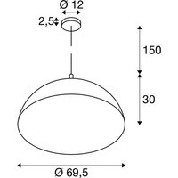 SLV hänglampa Forchini, 70 cm svart/guldfärgad plast