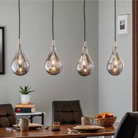 Argon Suspension Oaza, à 4 lampes, gris fumé/noir