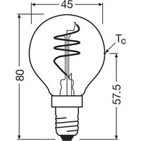 OSRAM LED Vintage P40 E14 4,6W 927 Spirale filament clair à intensité