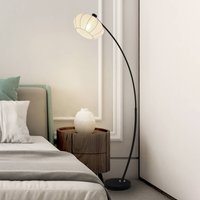 Searchlight Radiant floor lamp, black and white, height 156 cm, metal and fabric