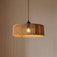 MODELSA Hänglampa Roya Cylinder, Ø 55 cm, beige, papper