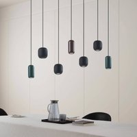 Lucande hanging light Narion, black/colourful, 7-bulb.