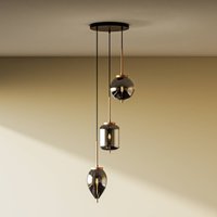 Lucande Elani pendant light, 3-bulb, Ø 36 cm, glass