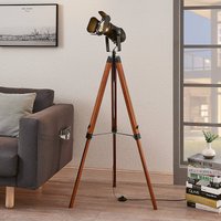 Lindby Wooden floor lamp Hilma with tripod frame
