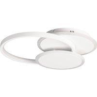 FISCHER & HONSEL LED-taklampa Tomo, vit, 40 cm, metall, fjärrkontroll, CCT, dimbar