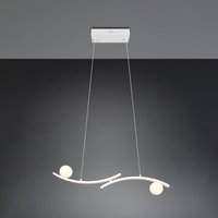 Trio Lighting Napoli LED pendant light, matt white, length 82 cm, metal, CCT