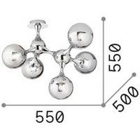 Ideallux Ideal Lux taklampa Nodi, kromfärgat glas, 5 lampor