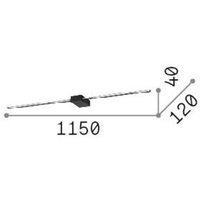 Ideallux Ideal Lux LED-vägglampa Theo vit, bredd 115 cm aluminium
