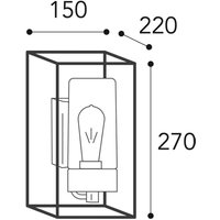 Moretti Luce Utomhusvägglampa Cubic³ 3364 nickel antik/opal