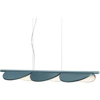 FLOS Almendra Linear LED-Hängelampe 3fl, blau