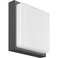 LCD LED-utomhusvägglampa Ernest, grafit, 25 x 25 cm