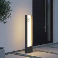 Lindby Selqa LED path light, house number, anthracite, IP65