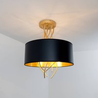 Holländer Elba ceiling lamp Ø 30 cm 3 sockets black/gold