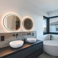 SLV Trukko Miroir mural LED IP44 CCT noir Ø 61 cm