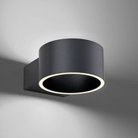PURE LED wall light Clipse, grey, aluminium, Ø 15 cm