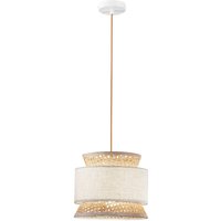 Luce Ambiente Design Gazebo hanging light, natural/beige, Ø 26 cm, rattan/fabric