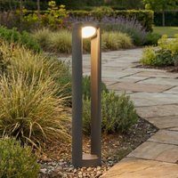 Lucande LED bollard light Dylen, grey, metal, 80 cm, IP65