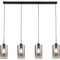 Freelight Ventotto hanging light, black/smoke, length 125 cm, 4-bulb.