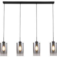 Freelight Ventotto hängande lampa, svart/rök, längd 125 cm, 4-lampig.